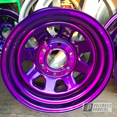 Powder Coating: 15" Steel Wheels,Clear Vision PPS-2974,Automotive,Illusion Violet PSS-4514,Wheels