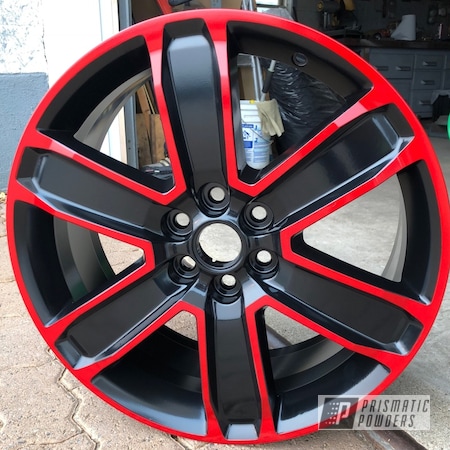 Powder Coating: Chevy,Really Red PSS-4416,Matte Black PSS-4455,20",Automotive,Wheels,Two Tone