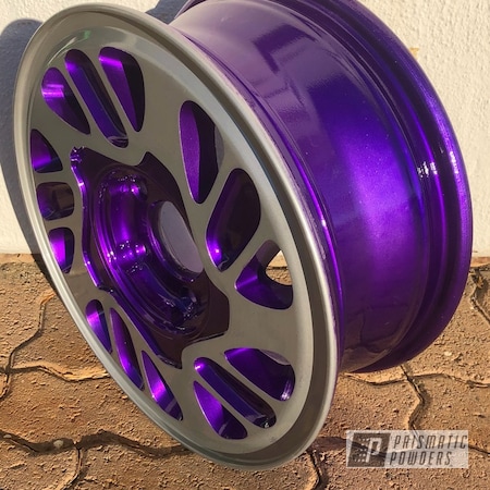 Powder Coating: BMW Silver PMB-6525,15" Wheels,Clear Vision PPS-2974,Automotive,Illusion Violet PSS-4514,Wheels,Two Tone
