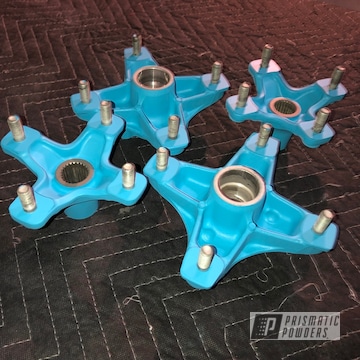 Powder Coated Gumball Blue Used For These Honda Trx450r Hubs