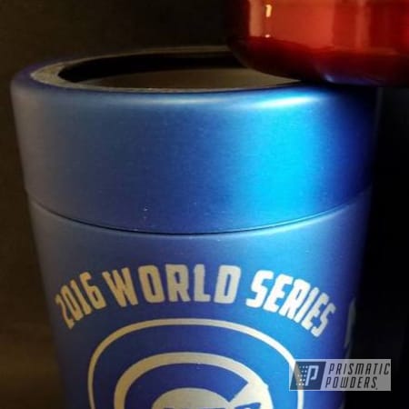Powder Coating: Baseball,Clear Top Coat,Custom Can Koozies,Miscellaneous,Custom 2 Coats,Casper Clear PPS-4005,LOLLYPOP RED UPS-1506,Multi-Powder Application,MLB,Chicago Cubs Theme,Cheater Blue PPB-6815