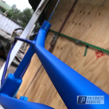 Powder Coating: Bicycles,Mountain Bike,Illusion Lite Blue PMS-4621,Matte Finish,Illusion Royal PMS-6925,Casper Clear PPS-4005,Bicycle,Bicycle Frame