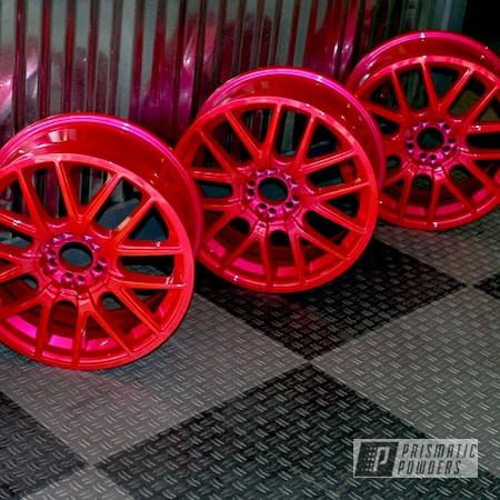 Powder Coating: Wheels,Automotive,Clear Vision PPS-2974,SUPER CHROME USS-4482,chrome,Corkey Pink PPS-5875