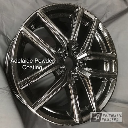 Powder Coating: Ink Black PSS-0106,18”,18” Wheels,Jr Rockstar Sparkle PPB-6624,18” Wheel,Alloy Wheels,Clear Vision PPS-2974,Automotive,Wheels
