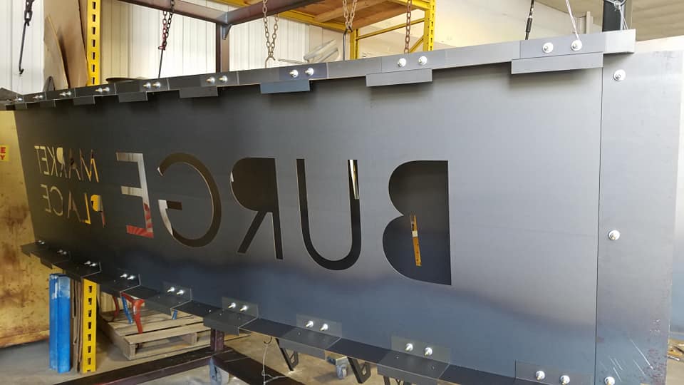 Powder Panel Signs Custom Metal Sign with Casper Clear | Prismatic Powders