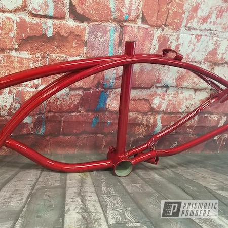 Powder Coating: Vintage Schwinn,candy red,Heavy Silver PMS-0517,Bicycles,Bike Frame,LOLLYPOP RED UPS-1506,Bicycle Frame