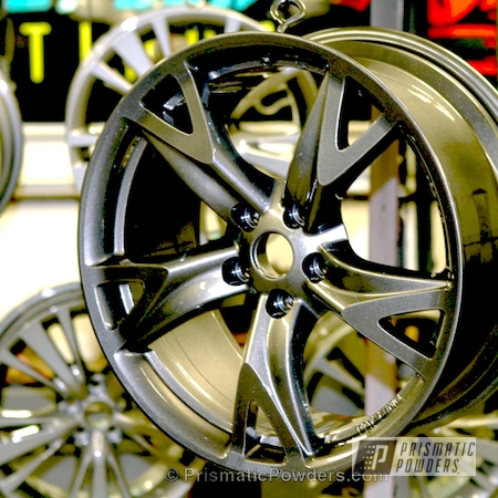 Powder Coating: Clear Vision PPS-2974,Automotive,Kingsport Grey PMB-5027,Wheels