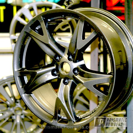 Powder Coating: Wheels,Automotive,Clear Vision PPS-2974,Kingsport Grey PMB-5027