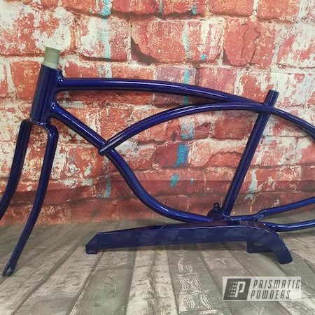Powder Coating: Vintage Schwinn,Illusion Royal PMS-6925,Bicycles,Clear Vision PPS-2974,Bicycle Frame