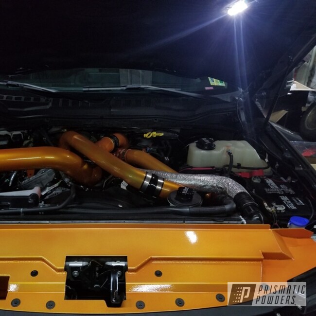Powder Coated Orange Ford F250 Turbo Pipes