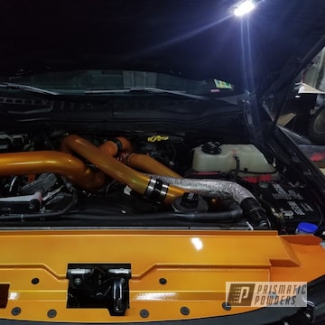 Powder Coated Orange Ford F250 Turbo Pipes