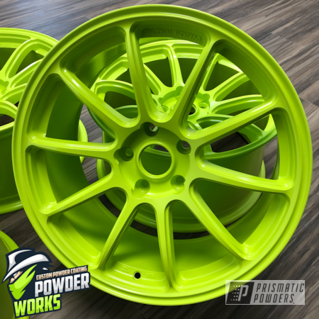 Powder Coating: Automotive,Chartreuse Sherbert PSS-7068,Wheels