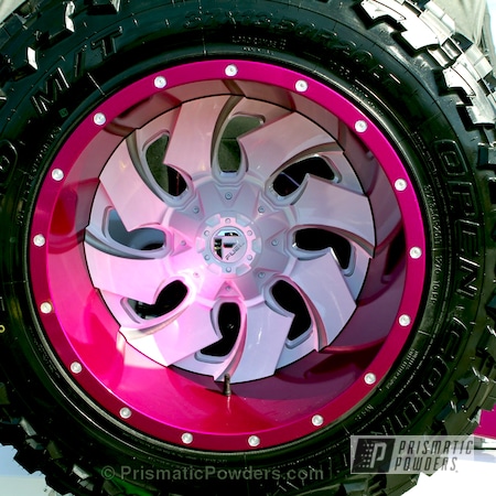Powder Coating: Cloud White PSS-0408,Jeep Spare,Custom 2 Coats,Clear Vision PPS-2974,Custom Powder Coated Wheels,Automotive,Two Tone Wheels,Illusion Violet PSS-4514,Wheels