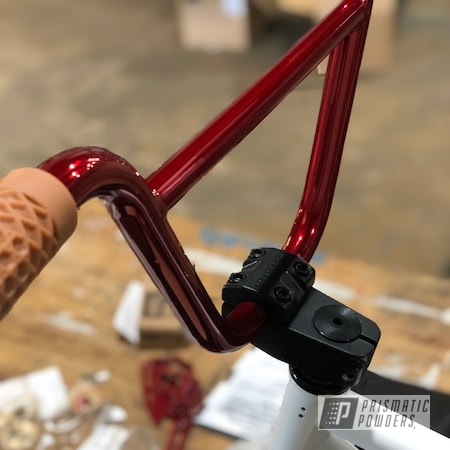 Powder Coating: BMX Handlebars,#Fit #BMX #Freestyle,Bicycles,Clear Vision PPS-2974,SUPER CHROME USS-4482,BMX,Bicycle Parts,Illusion Red PMS-4515