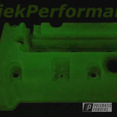 Powder Coating: Glowbee Clear PPB-4617,Valve Cover,Custom Powder Coated Automotive Valve Cover,Glow in the Dark Powder Coat,Neon Green PSS-1221,Automotive