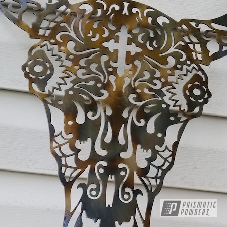 Powder Coating: Metal Art,CNC Metal Art,Clear Vision PPS-2974,flame painted with clear vision,Art