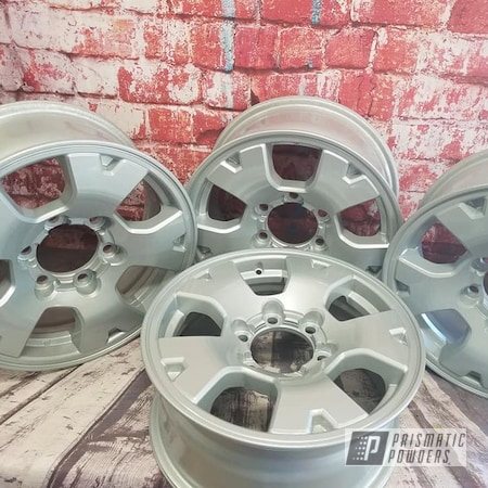 Powder Coating: 2 Stage Application,15" Wheel,Alloy Silver PMS-4983,Clear Vision PPS-2974,Automotive,Aluminum Rims,Wheels