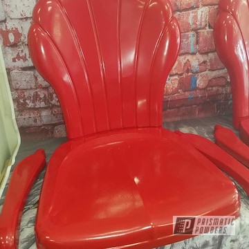 Powder Coated Red Patio Chairs