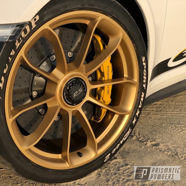 Powder Coated Gold Porsche 911 Gt3 Rs Wheels