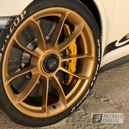 Powder Coating: Wheels,Automotive,Porsche Wheels,Porsche 911,Porsche,Satin Poly Gold PMB-6487
