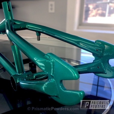 Powder Coating: Custom Powder Coated Bike Frame,Pit Bike,Bicycles,Illusion Tropical Fusion PMB-6919,Clear Vision PPS-2974