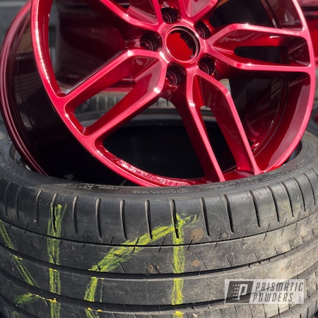 Powder Coating: Wheels,Automotive,Clear Vision PPS-2974,20",Illusion Cherry PMB-6905,20” Wheels