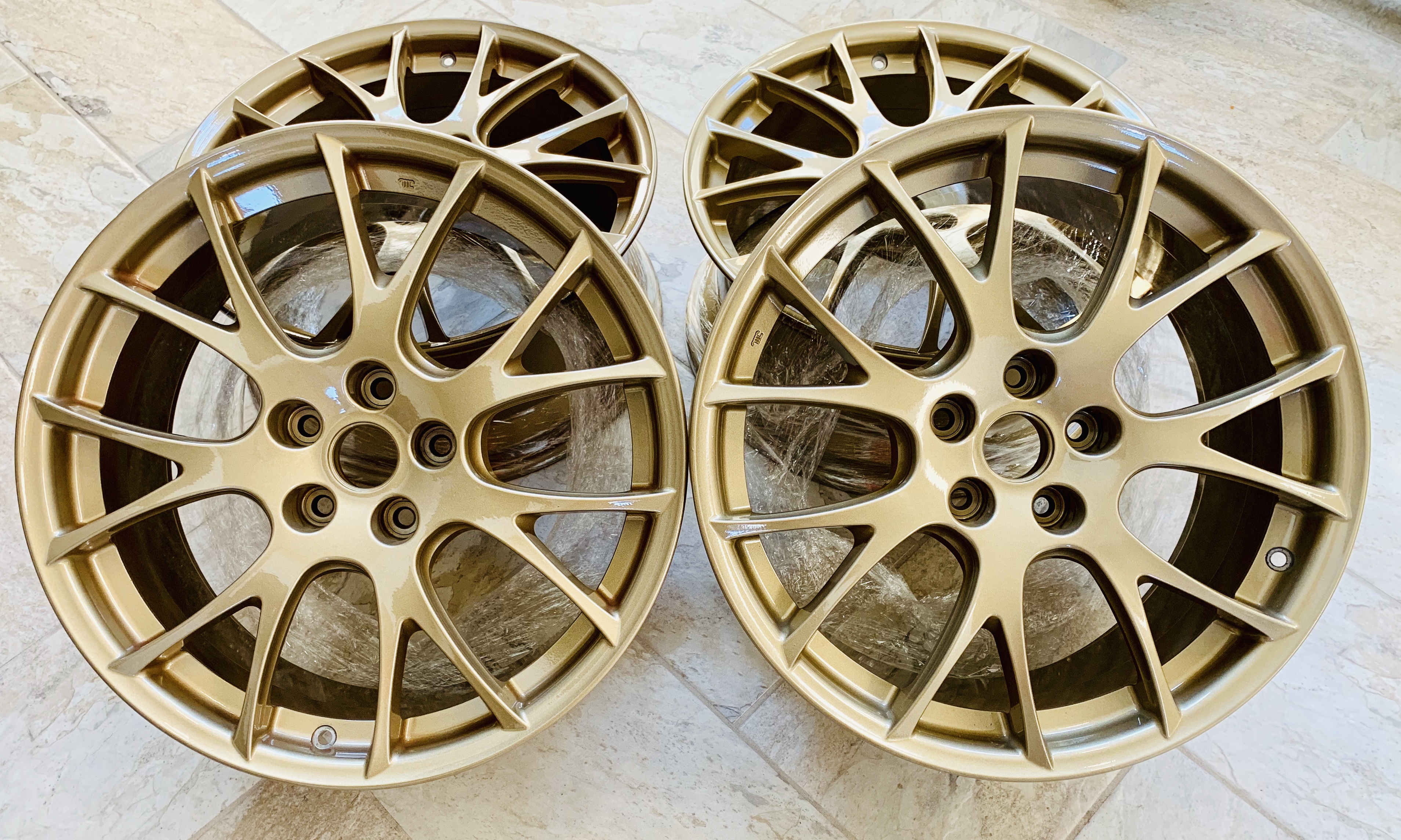 Subaru STI Wheels featuring Clear Vision and Walts Gold | Prismatic Powders