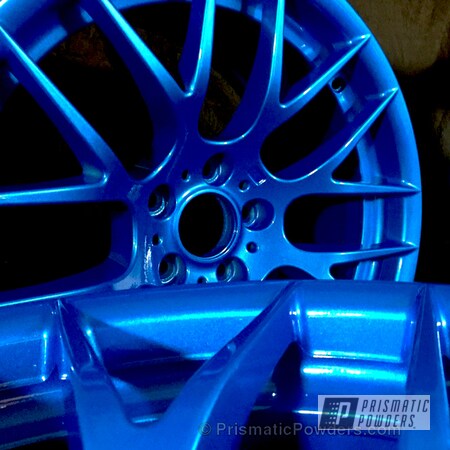 Powder Coating: Wheels,Automotive,Clear Vision PPS-2974,Illusion Lite Blue PMS-4621