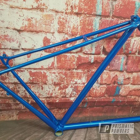 Powder Coating: Bicycles,Clear Vision PPS-2974,Illusion Lite Blue PMS-4621,Bicycle Frame