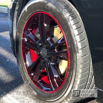 Powder Coated Red And Black 19 Inch Wheels