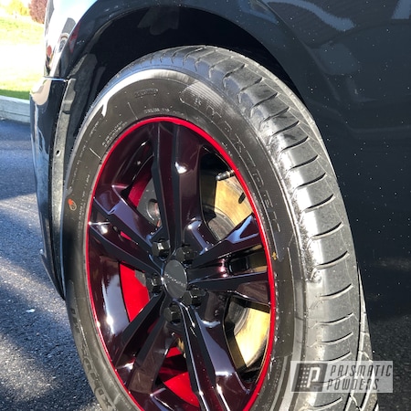 Powder Coating: Charger,19’s,Dodge,19",Illusion Cherry PMB-6905,Clear Vision PPS-2974,Automotive,GLOSS BLACK USS-2603,Wheels