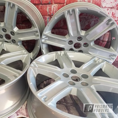 Powder Coating: 19" Wheels,2 Stage Application,19" Aluminum Rims,Alloy Silver PMS-4983,19",Clear Vision PPS-2974,Automotive,Wheels