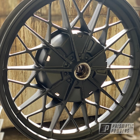 BMW Motorcycle Wheels finished in Ink Black and Casper Clear