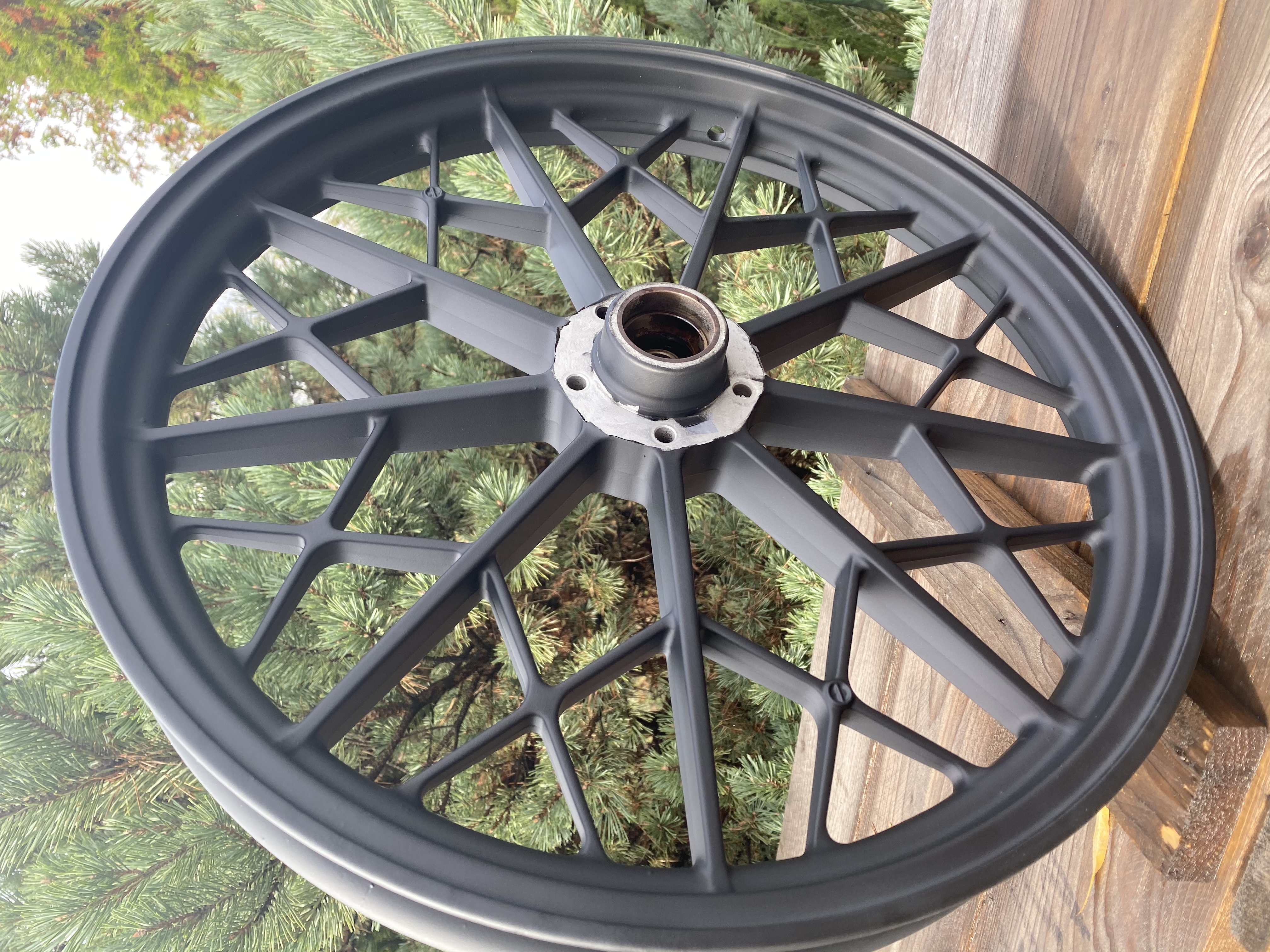 BMW Motorcycle Wheels finished in Ink Black and Casper Clear