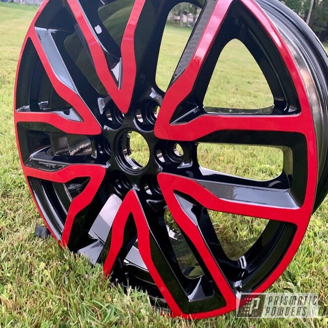 Powder Coated Red And Black 18 Inch Aluminum Wheels
