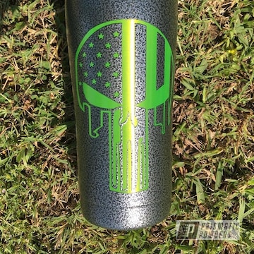 Powder Coated Gren And Silver American Punisher Tumbler
