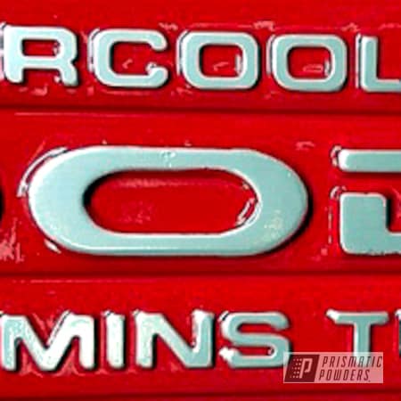 Powder Coating: Cummins Cover,SUPER CHROME USS-4482,chrome,RAL 3001 Signal Red,Automotive,Dodge Cummins Turbo Diesel