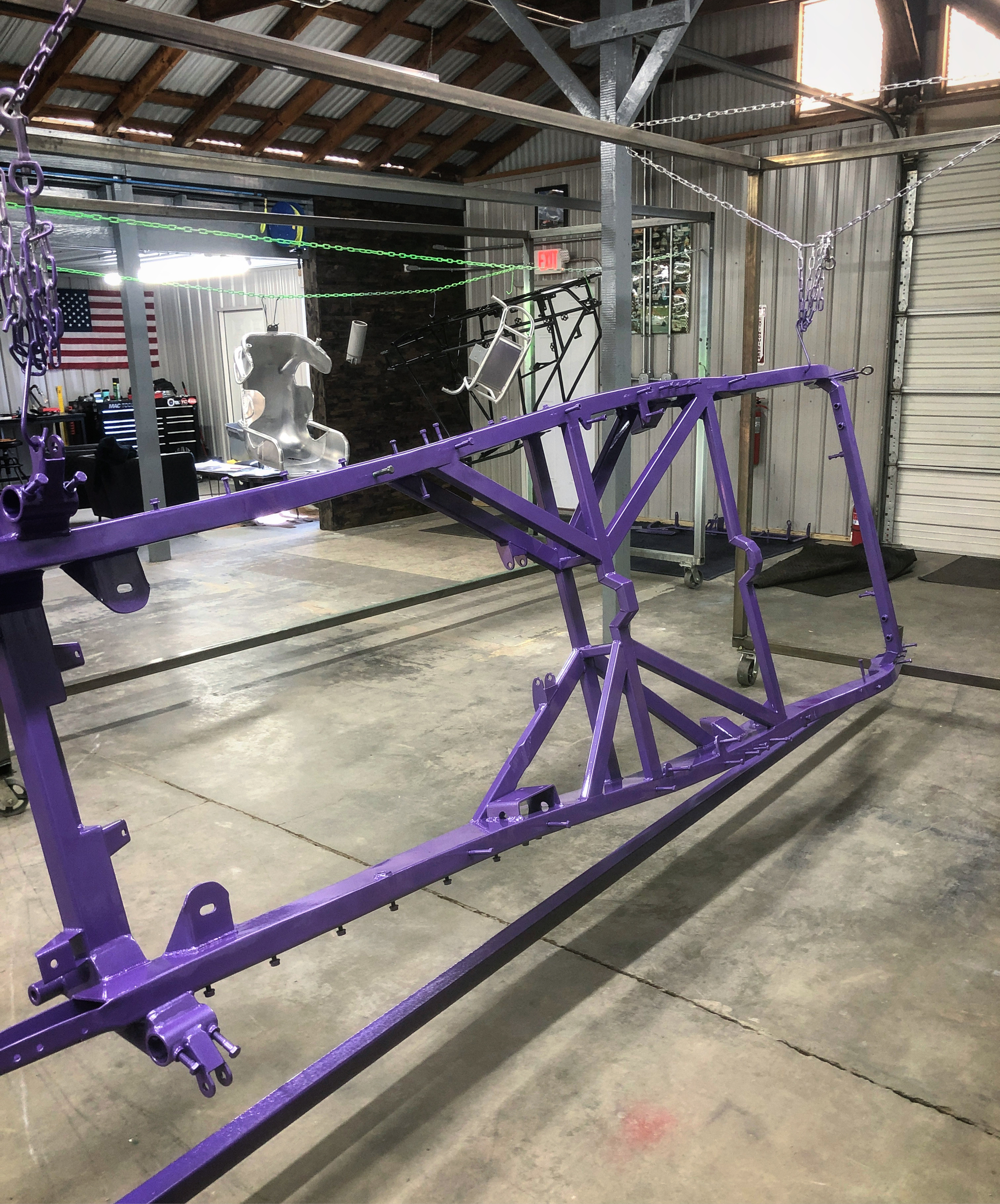Custom Auto Frames Custom Car Frame coated with Pro-cosmic Purple | Prismatic Powders