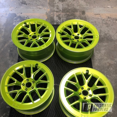 Powder Coating: Shattered Glass PPB-5583,Wheels,Automotive,22" Wheels,22",Ford Mustang,Illusion Shocker PMB-10050,Ford