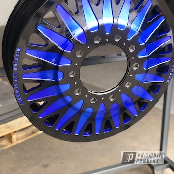 Powder Coated Blue And Black Two Toned American Force Wheels