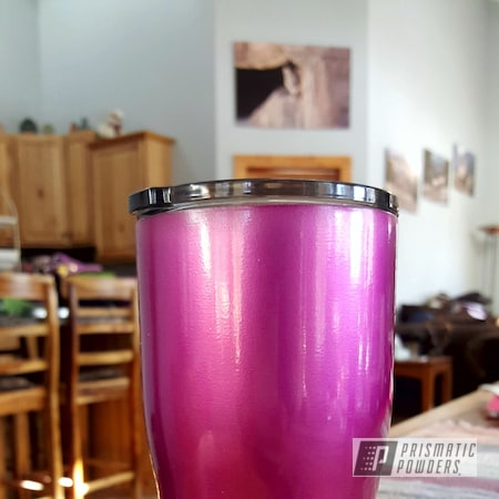 Powder Coating: Tumbler,Illusion Pink PMB-10046,Custom Tumbler Cup,20oz Tumbler,Clear Vision PPS-2974,HOGG