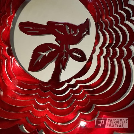 Powder Coating: Hanging Spinner,LOLLYPOP RED UPS-1506,Outdoors,Art,Yard Decor