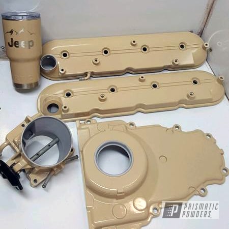 Powder Coating: 1 Ton JEEP Project,Space Caramel PSB-5223,Automotive,Custom Powder Coated JEEP Parts