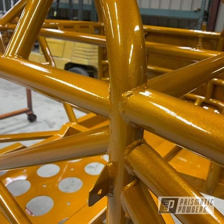 Powder Coating: Race Car Chassis,Clear Vision PPS-2974,Illusion Spanish Fly PMB-6920,Automotive,Circle Track