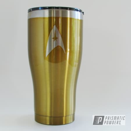 Powder Coating: Custom Tumbler Cup,20oz Tumbler,Brassy Gold PPS-6530,HOGG,Insulated Tumbler