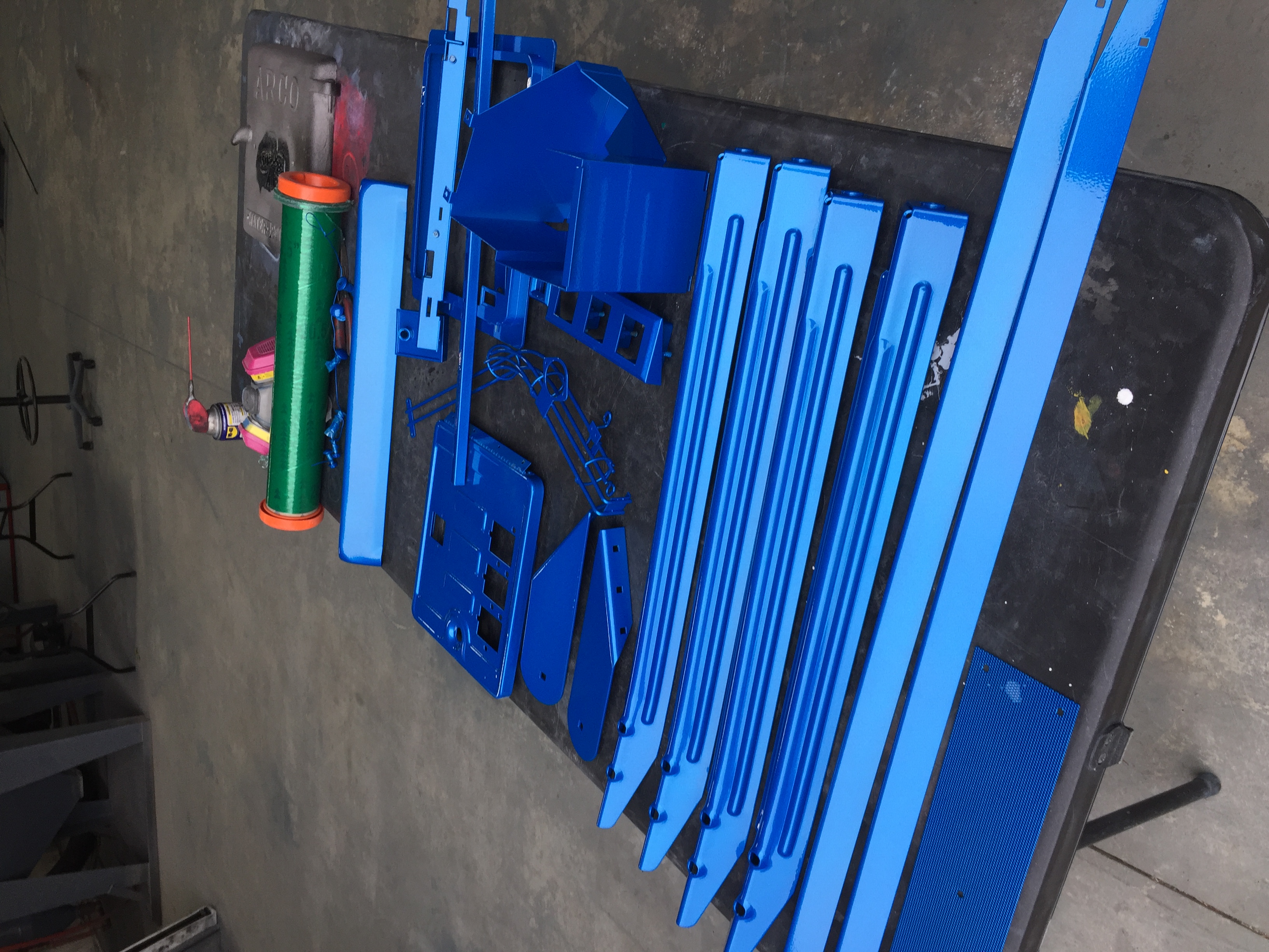 Powder Coating Pinball Rails Pinball Machine Parts coated with Illusion Blueberry and Clear Vision ...