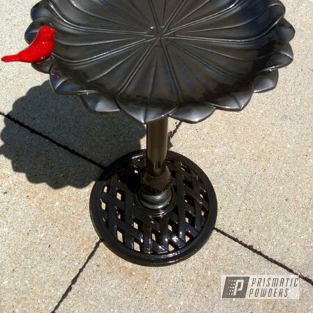 Powder Coating: Custom Powder Coated Bird Bath,Miscellaneous,Clear Vision PPS-2974,Red Wheel PSS-2694