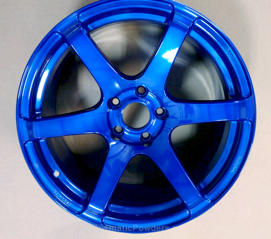 Custom Powder Coated Rims Intense Blue over Super Chrome | Gallery Project | Prismatic Powders