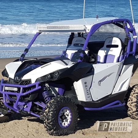 Powder Coating: Can-Am Maverick,White Out PSS-4103,Custom Powder Coated Can-am Parts,Purple Mirage PMB-2985,Off-Road