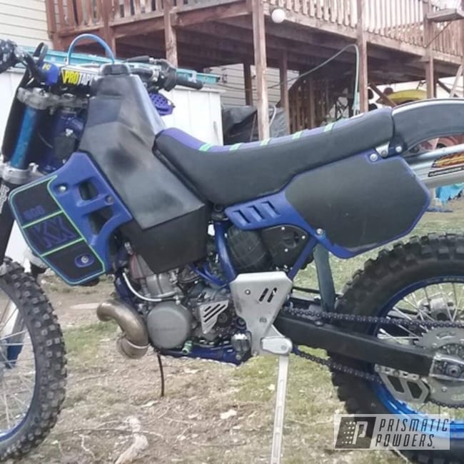 Powder Coated Blue Dirt Bike Frame And Parts